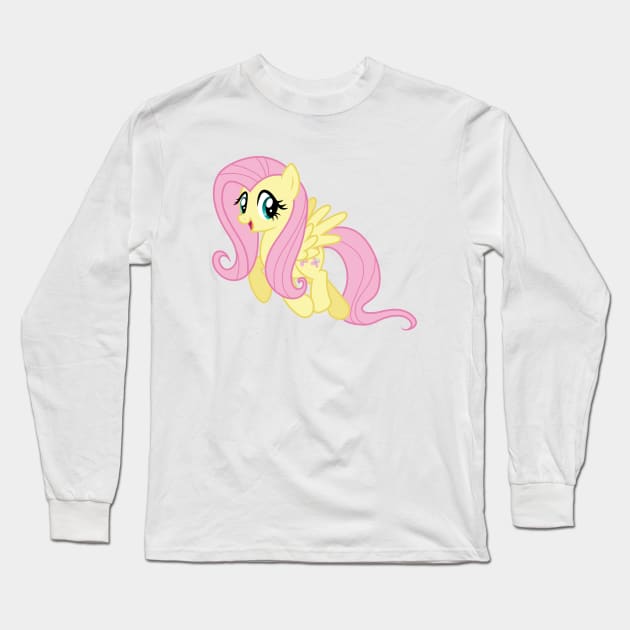 Trotting Fluttershy Long Sleeve T-Shirt by CloudyGlow